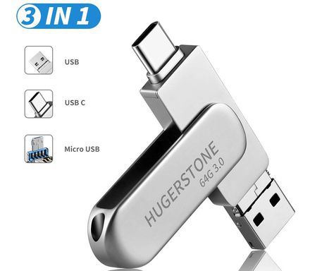 Micro USB Thumb Drive In Steel Finish