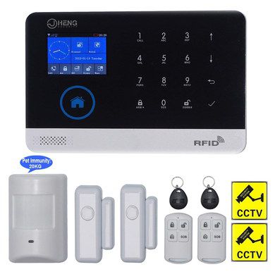 Wireless Burglar Alarm With Black Key Pad