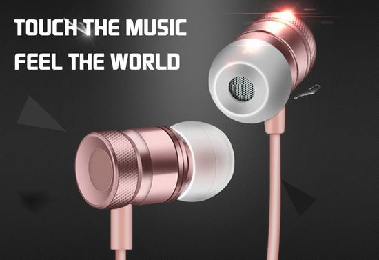 Earbuds With Mic And Rose Gold Finish