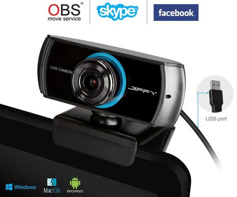 USB Laptop Camera For PC On Black Notebook