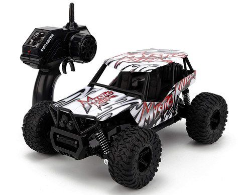 White And Black RC Car With Big Tyres