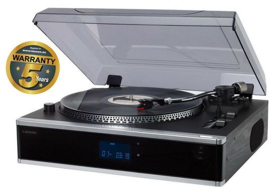 USB Turntable CD Player With Clear Lid