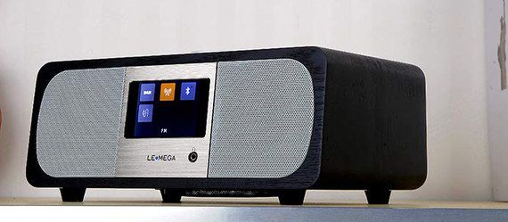 Lemega Wireless DAB Bluetooth Speaker Black DAB Bluetooth Speaker With Clock On 4 Legs