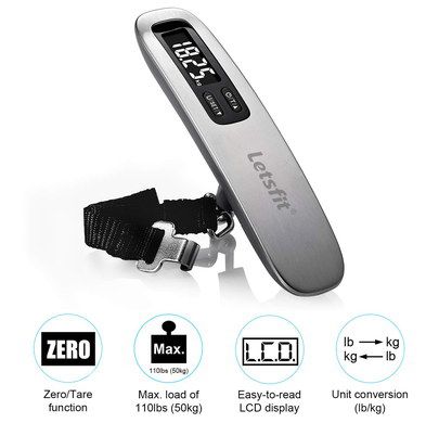 LetsFit Suitcase Weight Scale Suitcase Weight Scale With Big LCD
