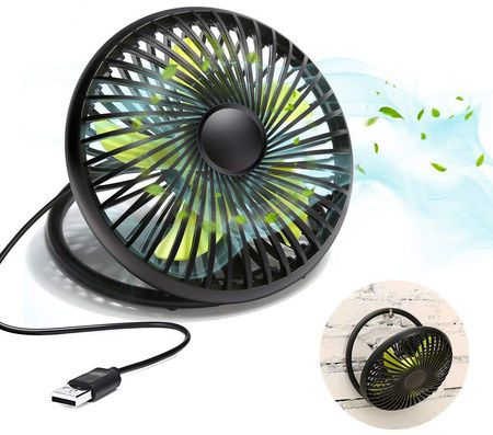 MECO Portable USB Black Desk Fan USB Black Desk Fan With Long Cable