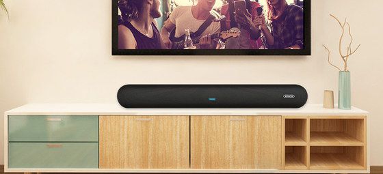 Megacra TV Speaker Bar TV Speaker Bar In Black On Table