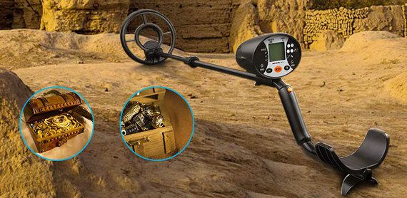 The Metek Metal Detector Under Soil Detector In Black Colour On Sand