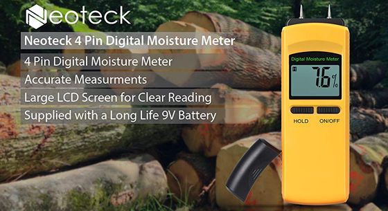 Digital Wood Moisture Meter In Bright Yellow