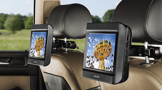 Dual Portable DVD Player On Car Headrest