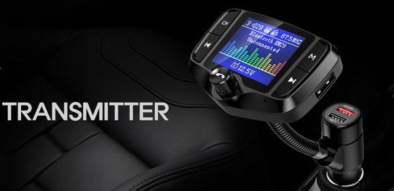 Nulaxy Bluetooth Adapter FM Transmitter Bluetooth Adapter For Car Stereo With Blue Screen