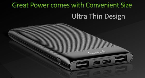 Omars USB C Power Bank 10000mAh Thin USB-C Power Bank In All Black