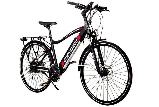 Hybrid E-Bike In Black And Red