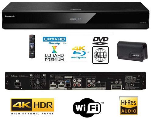 Get The Panasonic Now Black Blu-Ray Player Back And Front Views