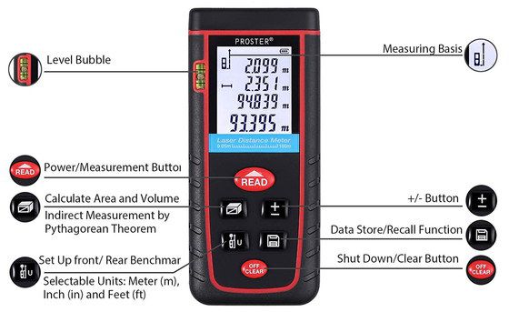 Distance Measuring Device With Level Bubble