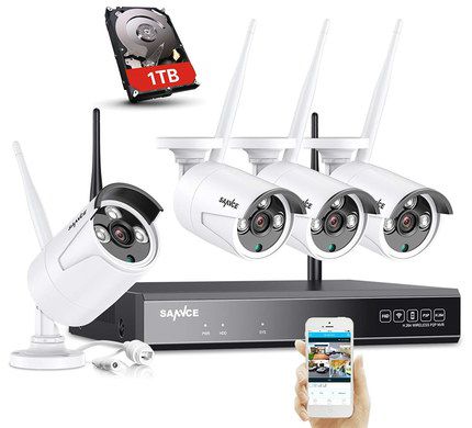 Get SANNCE CCTV Now CCTV With 4 White Cams And Mobile