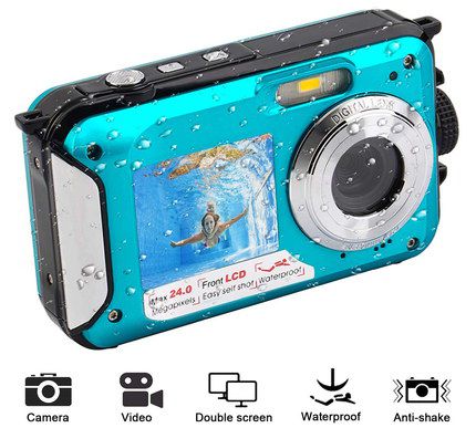 Waterproof Video Camera With Blue Front