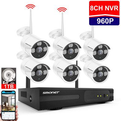 IP CCTV Camera System With 8 White Cams