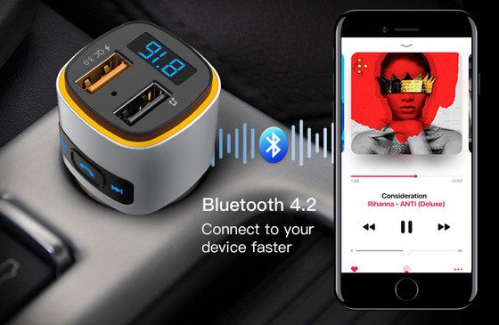 Sonru Wireless FM Transmitter Bluetooth Wireless FM Transmitter 2 Slots