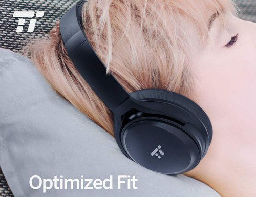 Wireless Headphones On Woman Over Ear