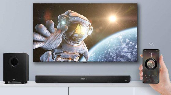 TaoTronics TV Soundbar TV Soundbar On Shelf With Square Subwoofer