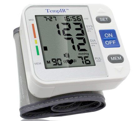 TempIR Automatic Blood Pressure Monitor BP Monitor With Big Grey Material Cuff