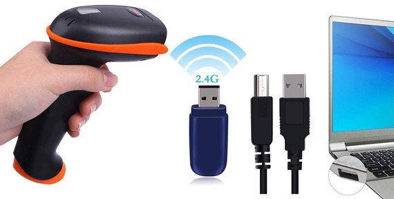 Tera USB Wireless Barcode Scanner USB Wireless Barcode Scanner In Red And Black