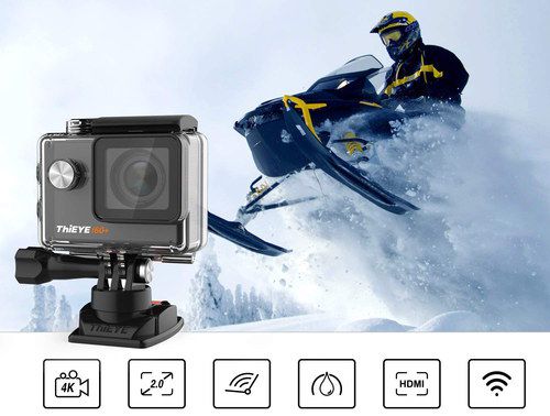 4K Bicycle Helmet Camera With Black Mounts