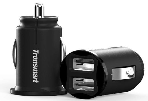 Car x2 USB Fast Charger In All Black