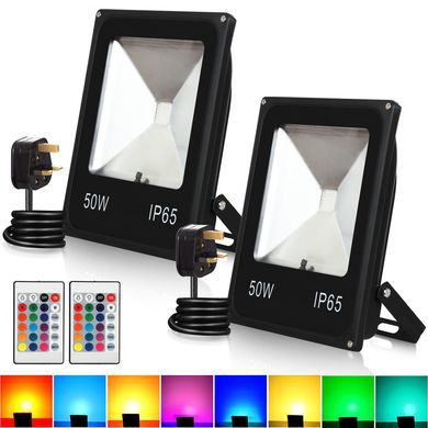 Twin Floodlights With Square Hand Remote