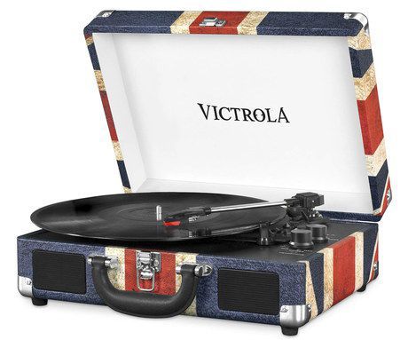 Portable Vinyl Player In Blue And Red