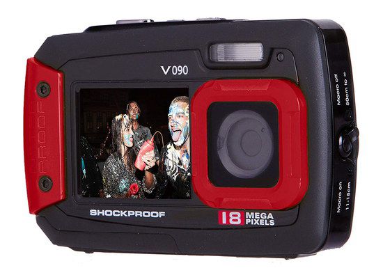 Digital Waterproof Camera In Black And Red