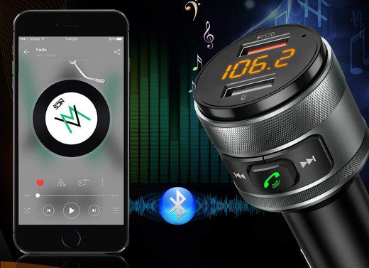 Vorstik FM Transmitter Bluetooth Receiver FM Transmitter Bluetooth Receiver With USB Slot