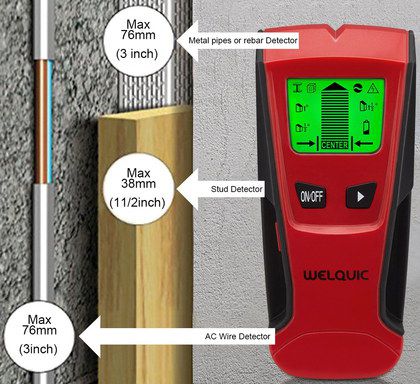 Wire Detector In Wall With Red Exterior