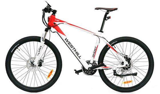 City Trail E Bike With White And Red Frame