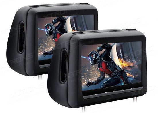 Headrest DVD Players In Black Leather Surround