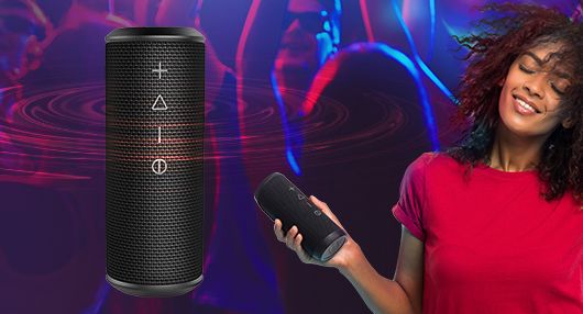 Zamkol Waterproof Bluetooth Speaker Black Bluetooth Speaker In Cone Shape