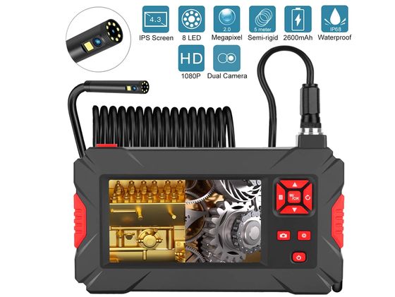 AQOTER Waterproof Borescope Pipe Camera Waterproof Borescope Pipe Camera With IPS Display