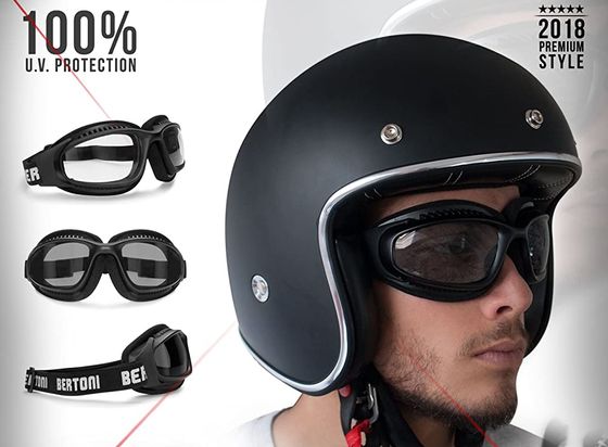 Motorcycle Goggles Anti-Fog Lens In Black