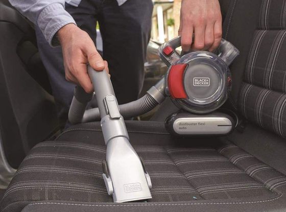 Black Decker PD Flexi 12V Car Hoover With Grey Nozzle