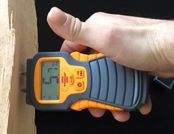 Wood Moisture Meter In Green And Yellow
