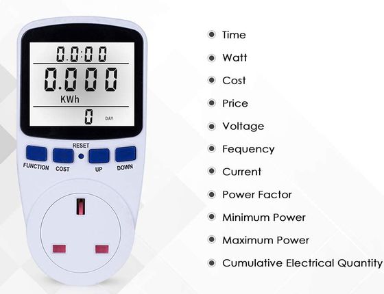 DecDeal Plug-In Energy Monitor Plug-In Energy Monitor With White Exterior