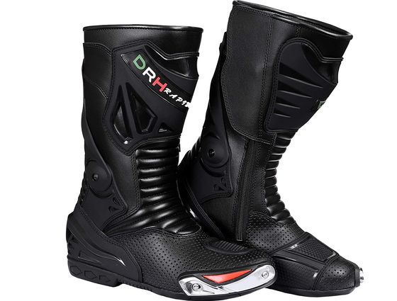 DRH Mens Sport Motorcycle Racing Boots Sport Motorcycle Racing Boots In Black