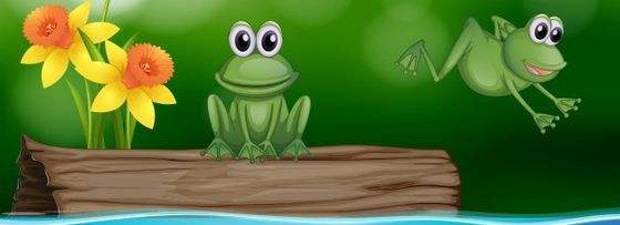 Frogs On A Big Wooden Log Green Frogs On A Big Log