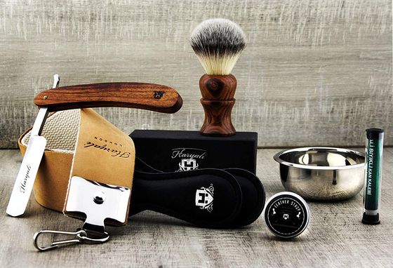 Haryali London Mens Cut Throat Razor Set Vintage Mens Cut Throat Razor Set With Bowl