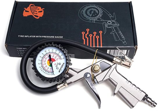 MotoDia Tyre Pressure Gauge Inflator Tyre Pressure Gauge Inflator With PSI Dial