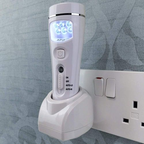 Re-Chargeable LED Night Sensor Light Plugged In Wall Outlet