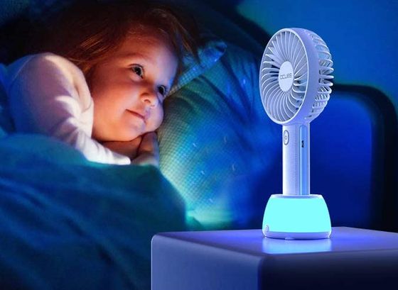 Hand Held Fan With LED Lit Base