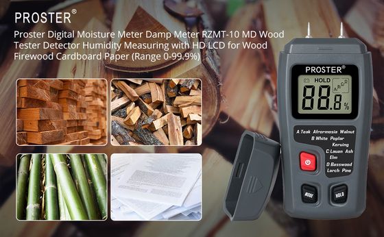 Precise Info Damp Test Meter For Wood LCD Damp Test Meter For Wood In Green Case