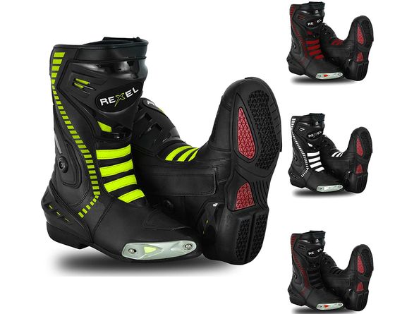 RXL Non-Slip Waterproof Motorbike Boots Non-Slip Waterproof Motorbike Boots Green Black