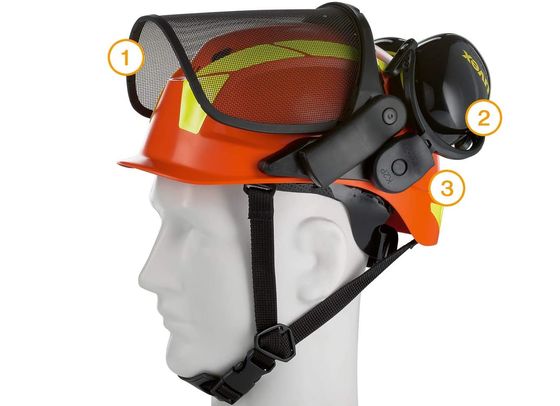 Uvex Pheos Forestry Helmet With Face Visor Helmet With Face Visor In Orange